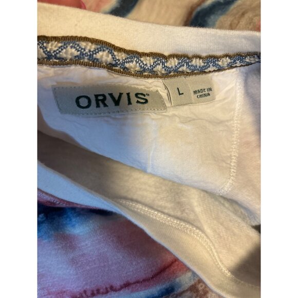 Orvis Striped Long Sleeve Crew Neck Shirt Size L Cotton Polyester Multicolor - Picture 6 of 8